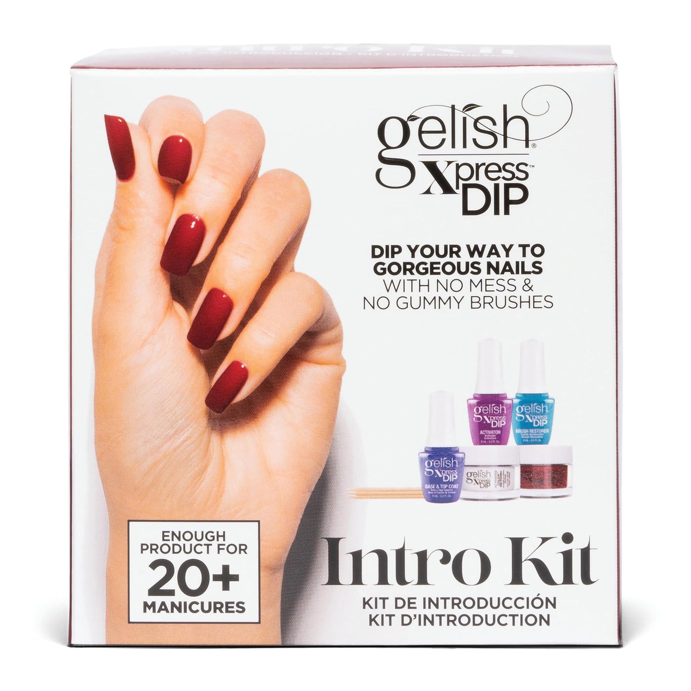 Gelish MINI Xpress Dip Intro Kit - No UV Light Needed, Odor-Free, Chip-Resistant, 20+ Manicures Long-Lasting Dip Powder System with ColorFusion Formula.