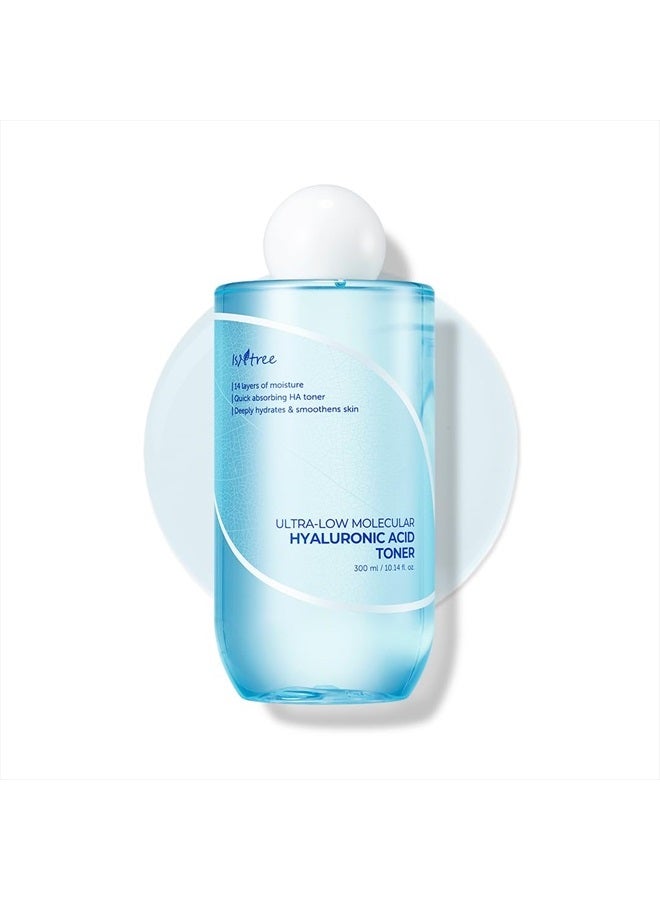 Ultra-low Molecular Hyaluronic acid Toner 300ml, 10.14 fl.oz | Quick absorbing Hyaluronic acid toner | Deeply hydrates and smoothens the skin