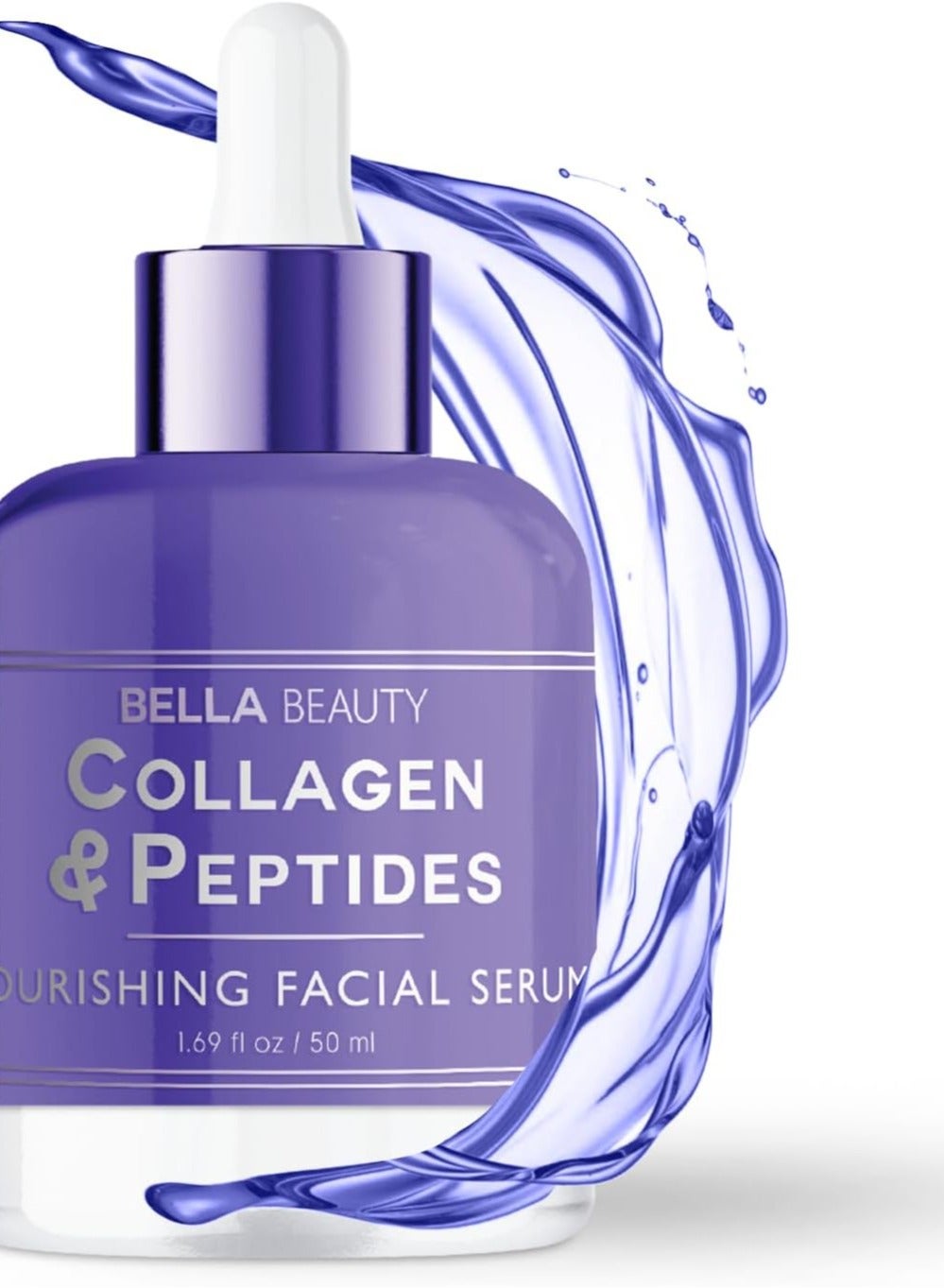 Bella Beauty Collagen & Peptides Nourishing Facial Serum - Stimulates Collagen, Reduces Fine Lines & Wrinkles, Deeply Hydrates - Dermatologist Tested, Korean Skin Care for All Skin Types - 1.69 Fl. Oz
