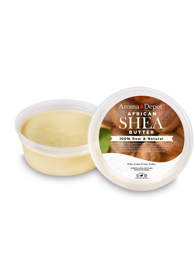 Raw African Shea Butter 8 Oz Ivorywhite Grade A 100% Pure Natural Unrefined Fresh Moisturizing Ideal For Dry And Cracked Skin. It Can Be Used In Body Hair And Face.
