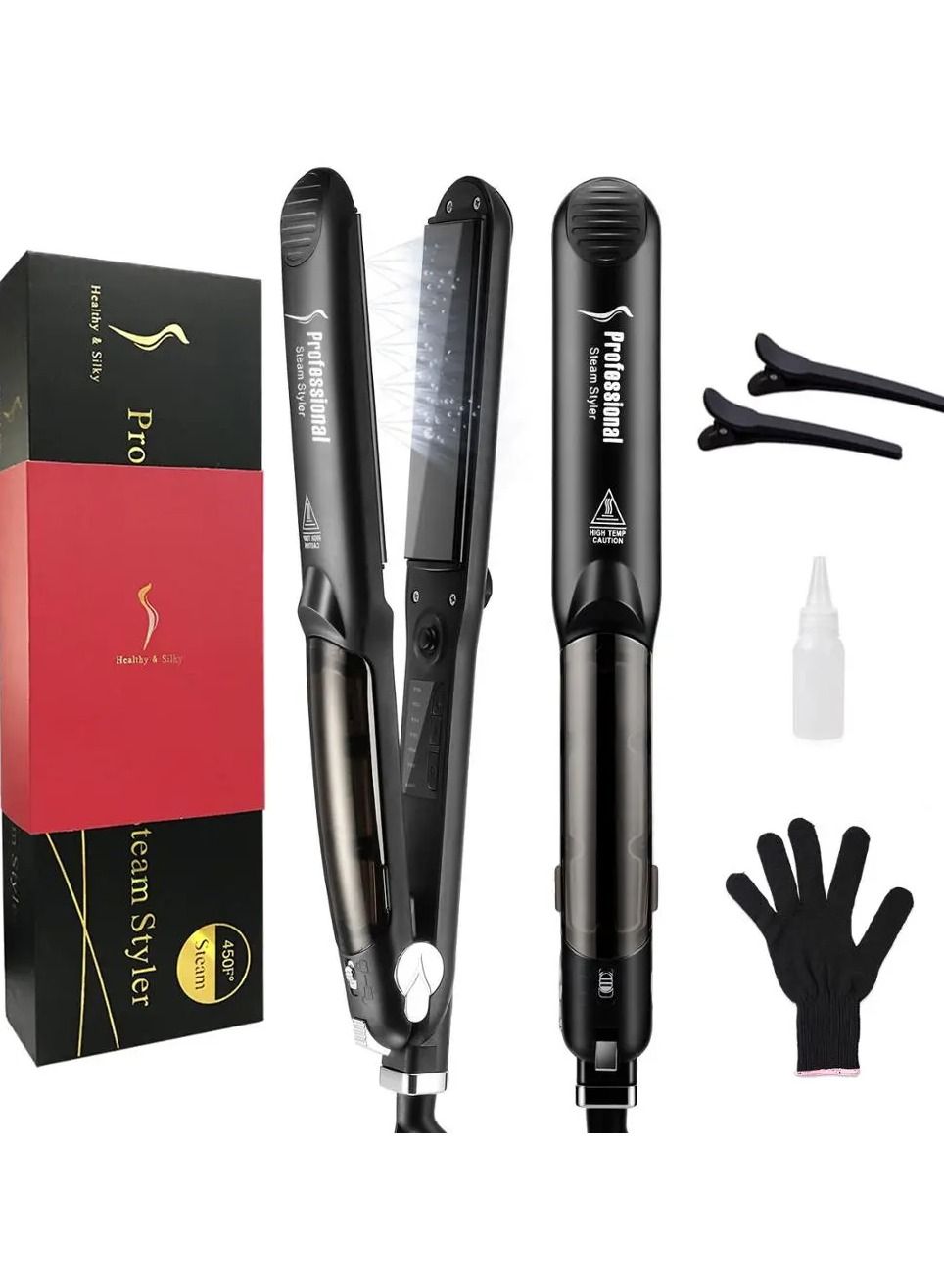 NEW Professional 450F Ceramic Vapor Steam Hair Straightener with Argan Oil Infusion Steam Flat Iron Ceramic Vapor Fast Heating