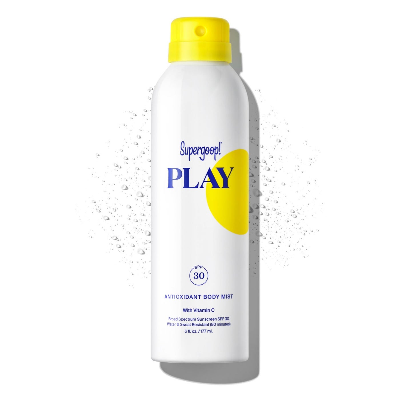 Supergoop! PLAY Antioxidant Body Mist with Vitamin C, 6 fl oz - SPF  30 PA++++ Broad Spectrum Sunscreen - Body Spray - Great for Active Days 30