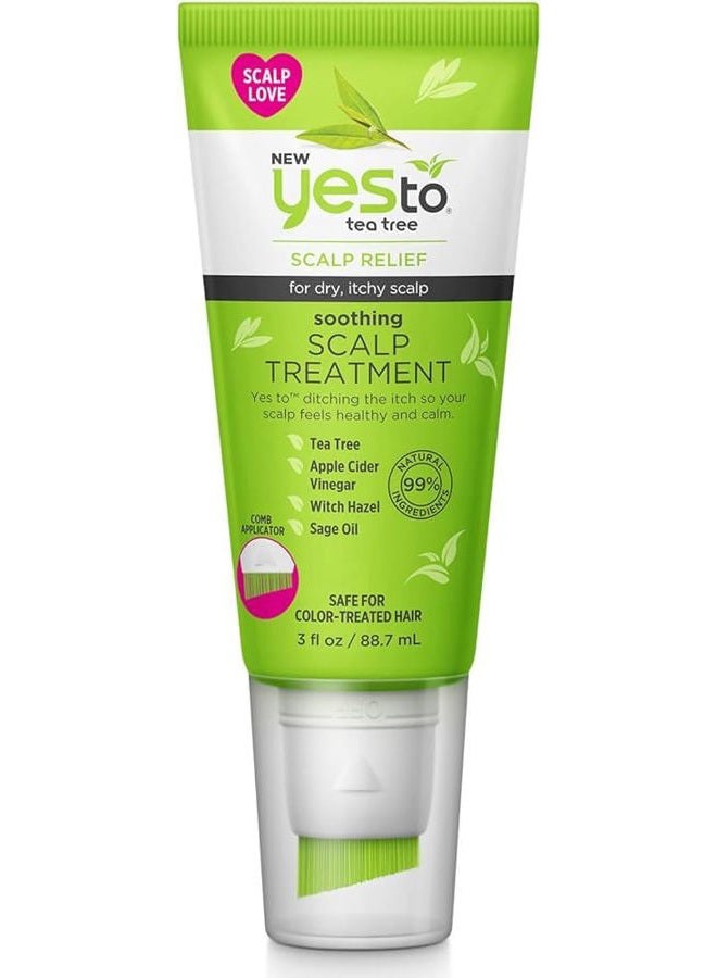 Tea Tree Scalp Treatment, Soothing Formula To Remove Build Up, Leaving Scalp Cleansed & Calm, With Tea Tree, Witch Hazel, Apple Cider Vinegar & Sage Oil, Natural, Vegan & Cruelty Free, 3 Fl Oz