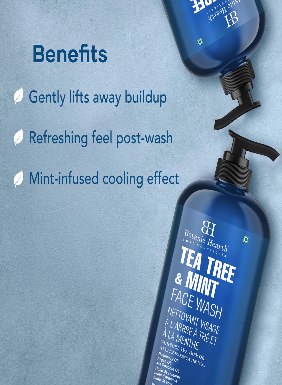 Tea Tree Face Wash with Mint - Hydrating Liquid Face Soap with Pure Tea Tree Oil - for Women and Men- 16 fl oz - image 5
