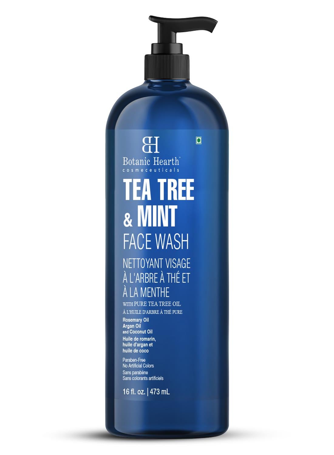 Tea Tree Face Wash with Mint - Hydrating Liquid Face Soap with Pure Tea Tree Oil - for Women and Men- 16 fl oz - image 7