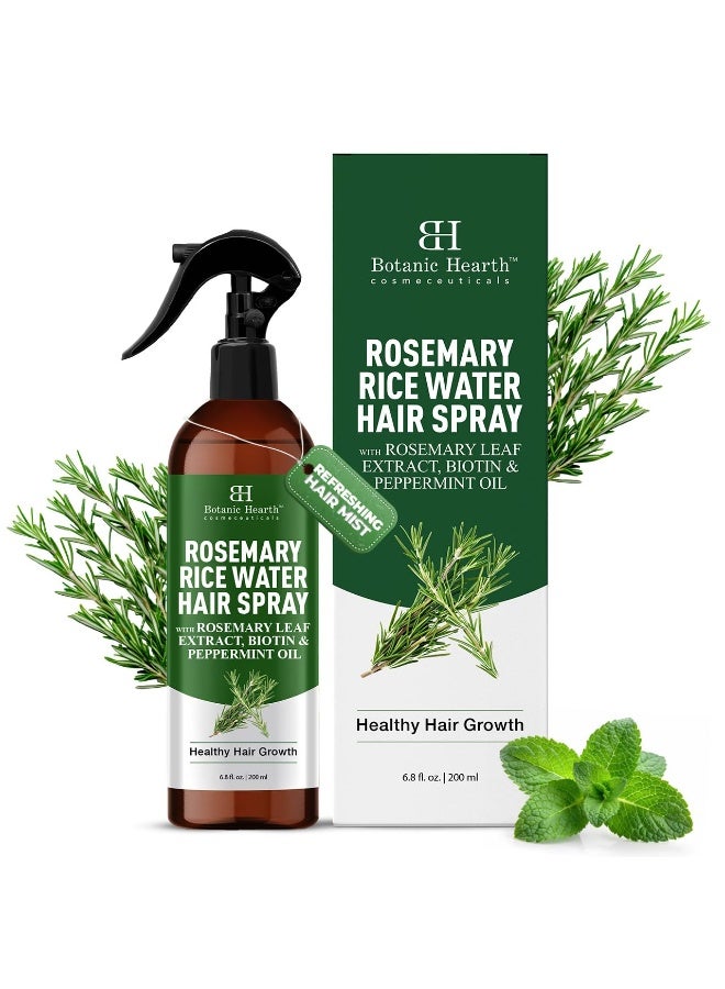 Rosemary Rice Water Spray for Hair Growth 200ml | Strengthen & Moisturize | Natural Scalp Care for Thicker, Healthier Hair | Ideal Leave-In Conditioner Alternative for All Hair Types