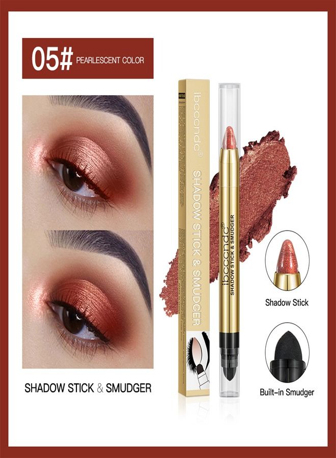 Double Head Eyeshadow Stick,Earth Toning Eyeshadow Pen,Keep Shiny Eye Makeup No.05