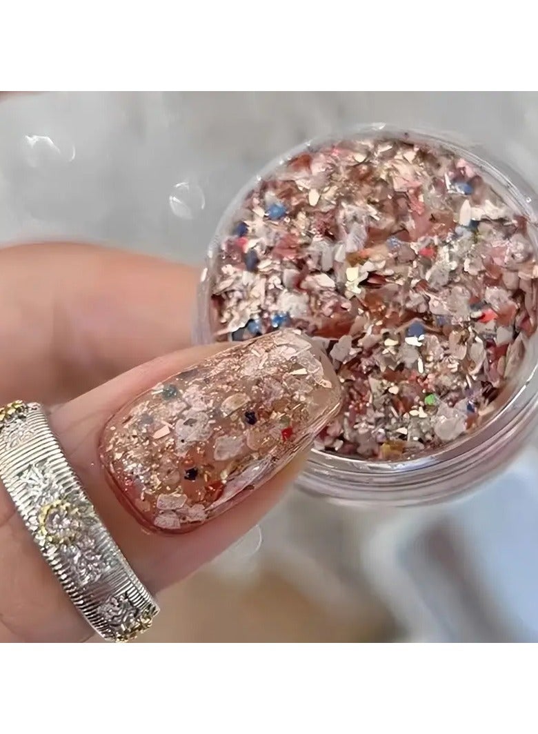 Star-Shaped Glitter Flakes for Nail Art, Unscented Shell Sequins for Manicure Decoration - Ideal for Nail Arts Craft Decor