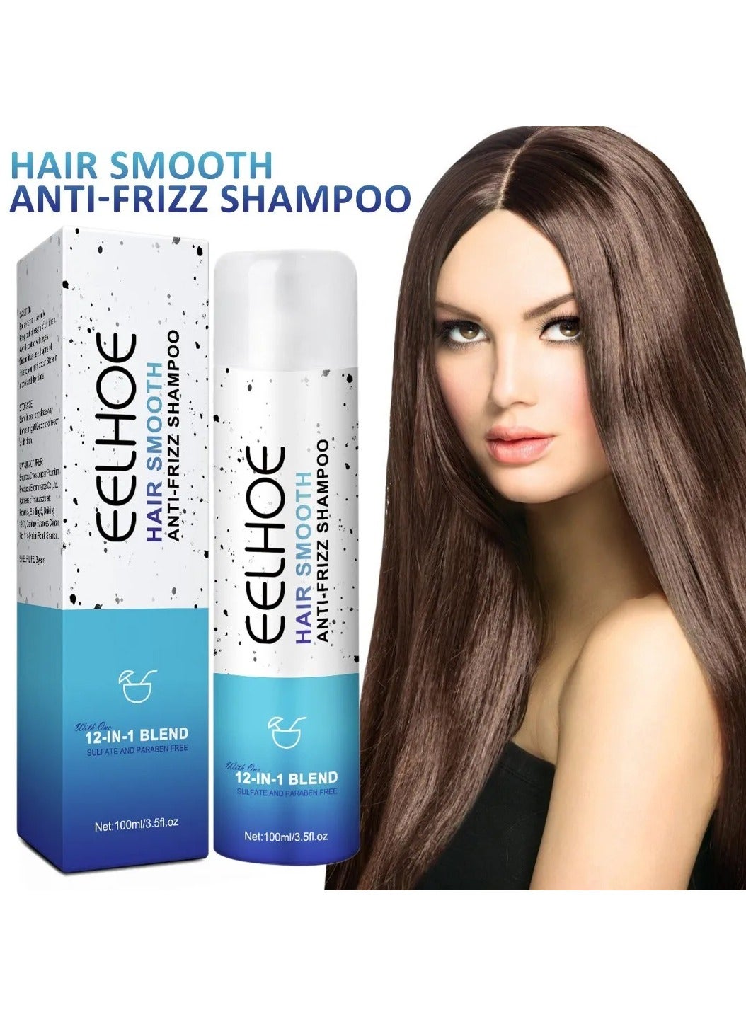 EELHOE Anti Frizz Shampoo Deep Clean Scalp Nourishing Hair Shampoo Oil Control Repair Damaged Dryness Smoothing Hair Straightening Fluffiness Moisturizing Soft Hair Shampoo