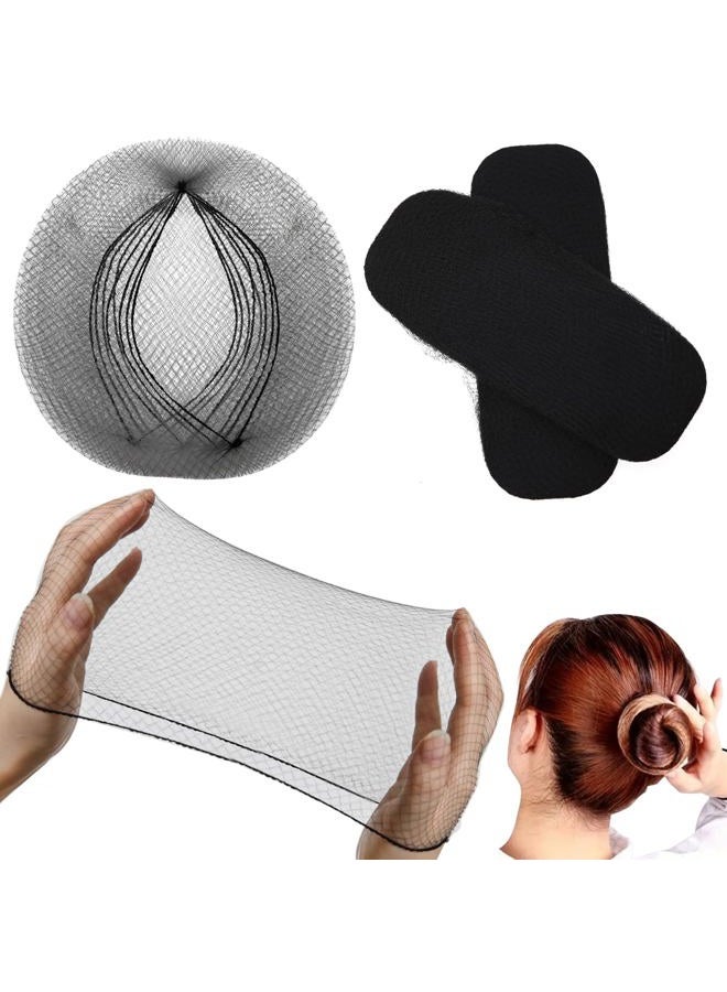Hair Net 100 Pcs, Smilco 20 Inches Elasticity Invisible Elastic Mesh Wig Nets for Hair Bun Making Ballet Dancer Kitchen Food Serive (Black)