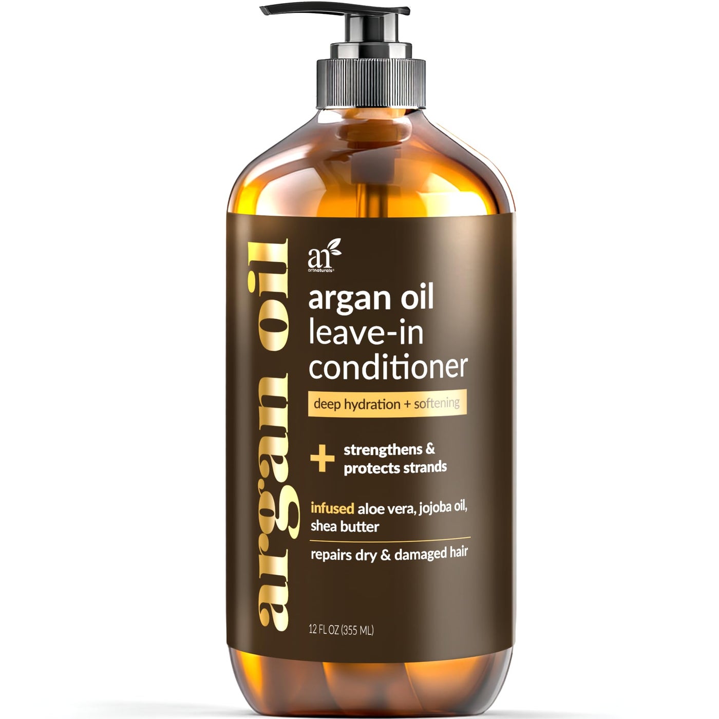 Artnaturals Argan Oil Leave-In Conditioner - (12 Fl Oz / 355ml) - Made with Organic and Natural Ingredients - for All Hair Types â€“ Treatment for Damaged, Dry, Color Treated and Hair Loss (ANHA-0802)