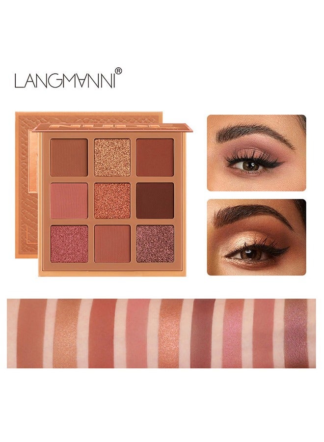 Nude Patte Eye Shadow,9 colors  Palettes Long Lasting Glitter Multi Reflective Shades Ultra Pigmented Makeup Eye Shadow Powder Waterproof Eye Shadow(#A)