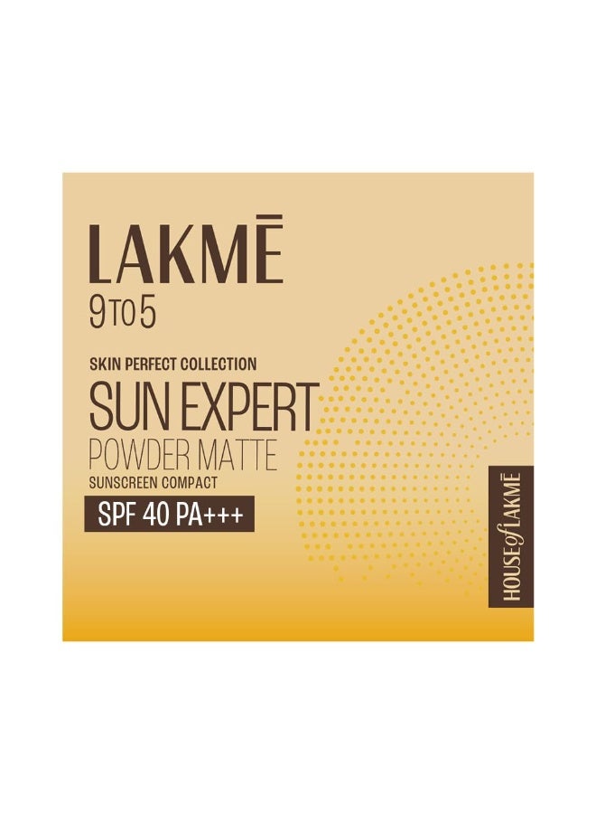 Lakme Sun Expert Ultra Matte Spf 40 Pa+++ Compact|| Non Greasy Non Sticky|| For Indian Skin|| Gives Even-Tone Complexion|| 7 g