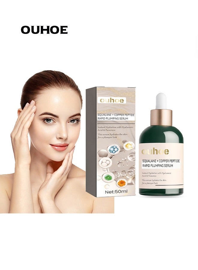 Squalane + Copper Peptide Rapid Plumping Serum. Powerfully Hydrating Face Serum that Instantly Plumps and Firms with Collagen Boosting Copper Peptides, 50ml