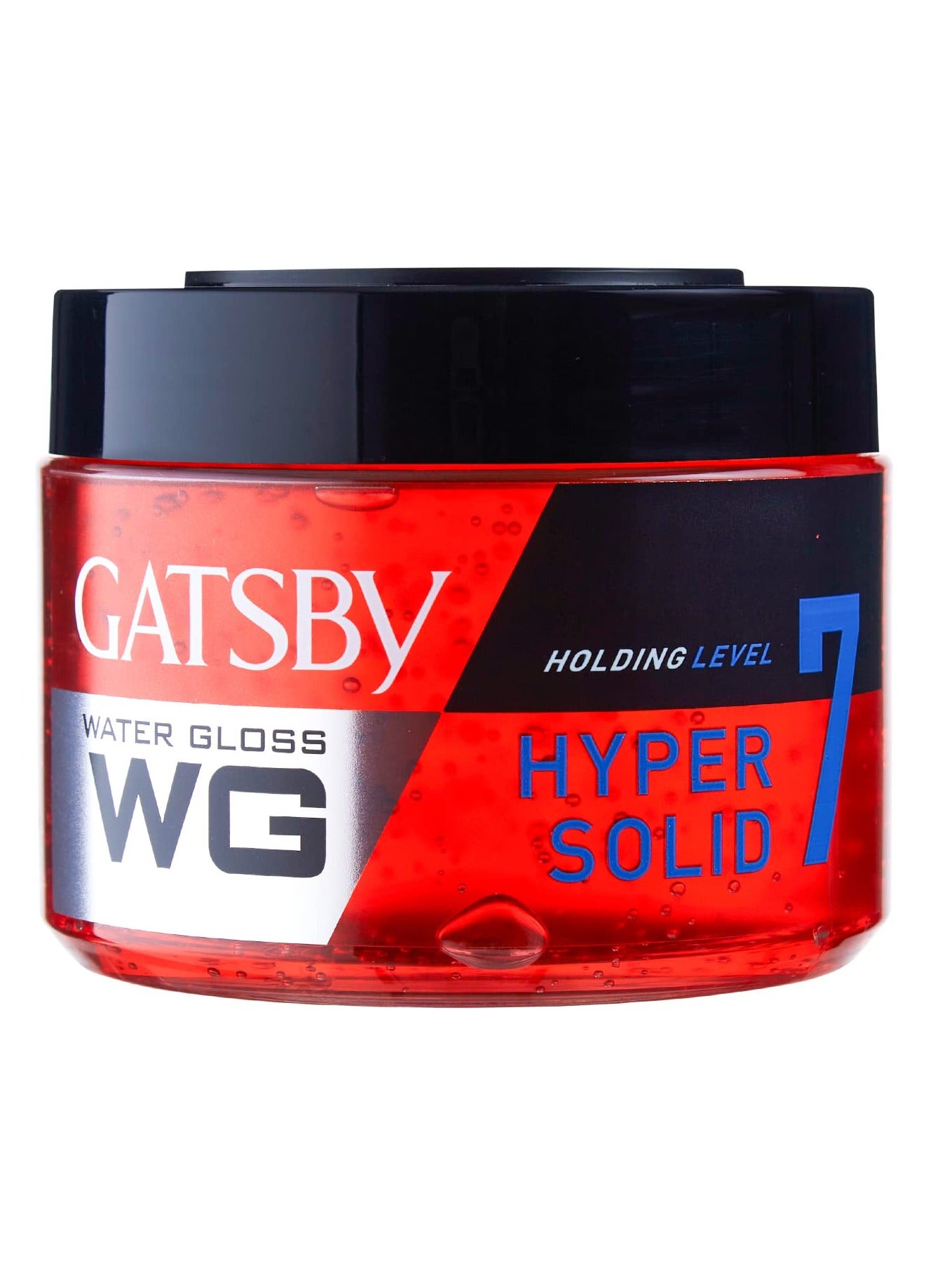 Gatsby Water Gloss - Hyper Solid Wet Look Hair Gel Shine Effect Long Lasting Hold Non Sticky Easy Wash Off Holding Level 7 300gm