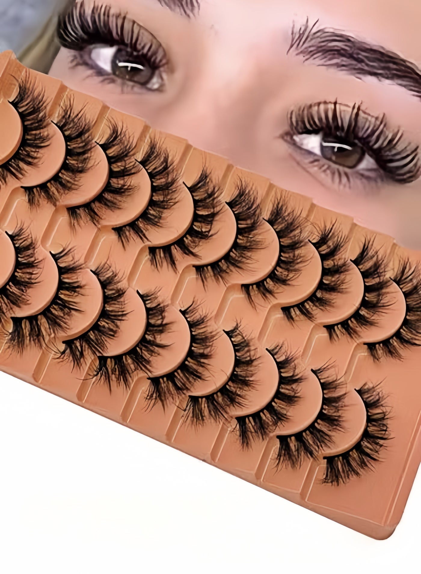 （ 10 Pairs ）Fluffy Messy Faux False Eyelashes,Soft Curly False Lashes,Reusable Natural Eyelash Simulation Curl False Eyelashfor Make up