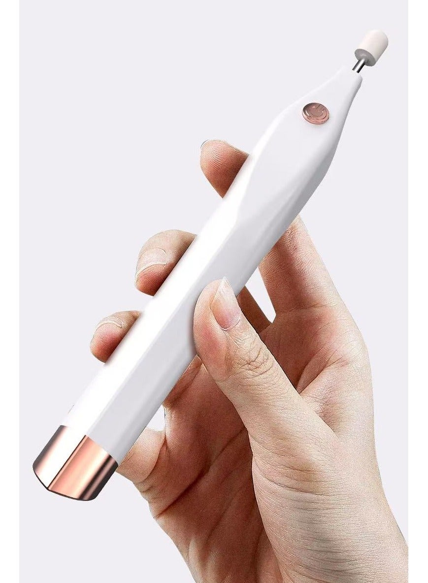 Electric Manicure Set Nail Drill File Grinder Grooming Kit Callus Remover Nail Buffer Polisher Nail Art Pedicure Kit for Home Salon White