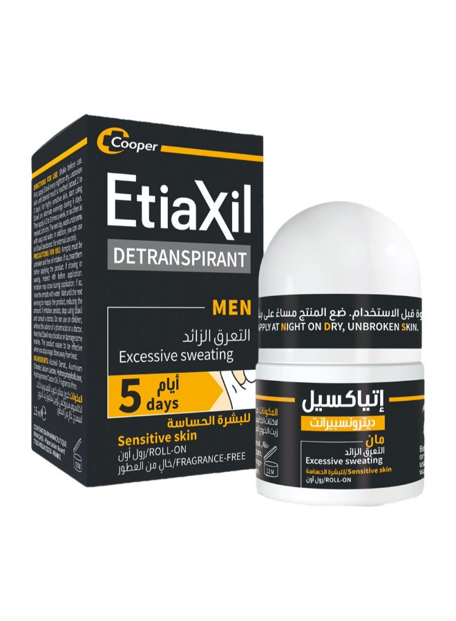 DETRANSPIRANT ANTIPERSPIRANT DEO MEN UNDERARMS 5 DAYS ROLL ON 15ML