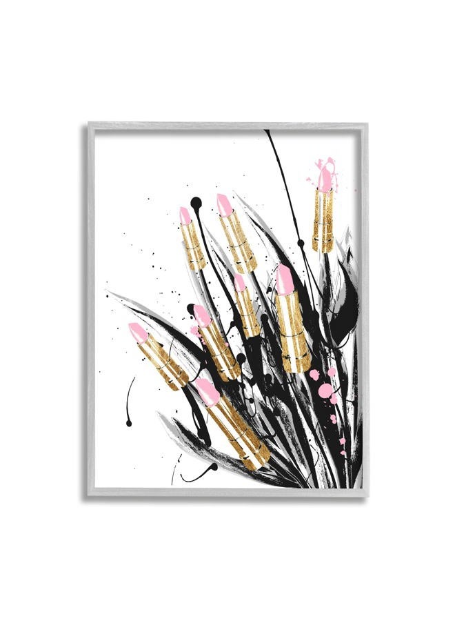 Contemporary Lipstick Glam Makeup Framed Wall Art, Design by Lil' Rue