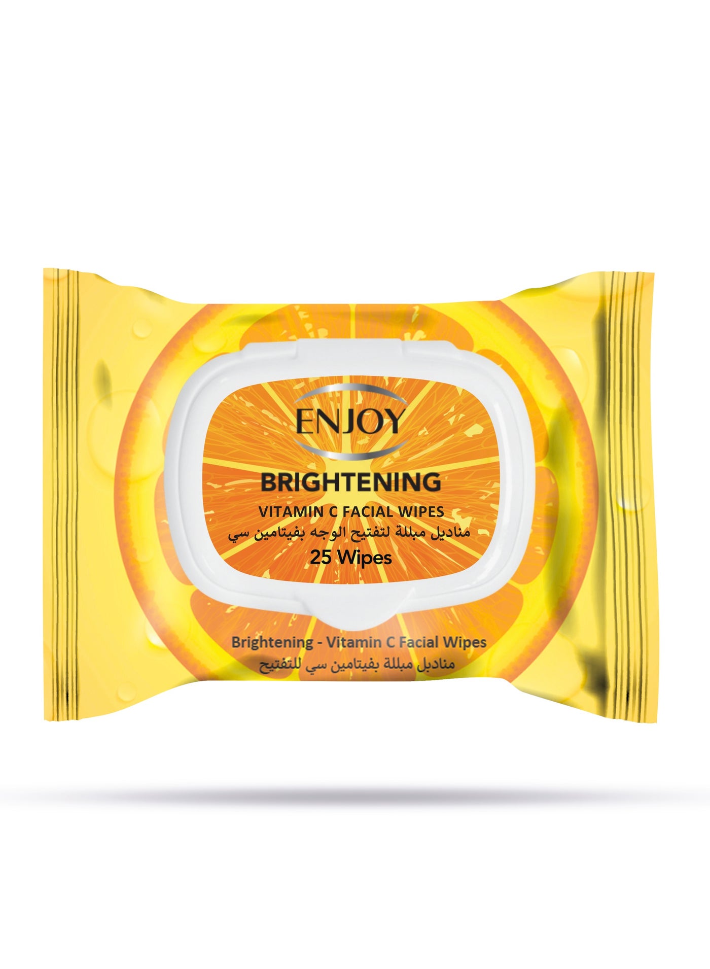 ENJOY Biodegradable Vitamin C Facial Wipes - 25 Count - Brightens, Evens Skin Tone & Renews for a Fresh, Glowing Look"