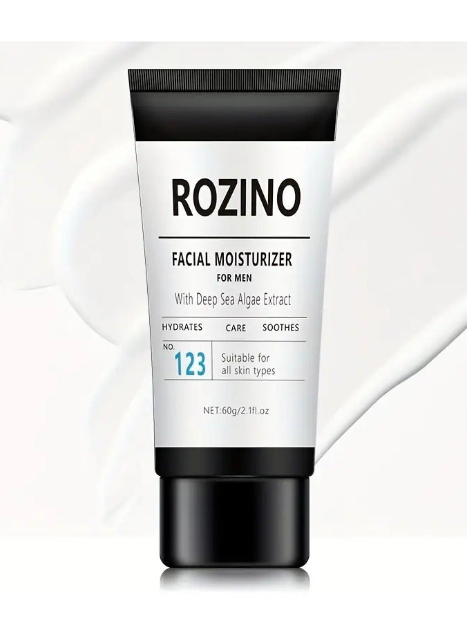 ROZINO Unisex Adult Facial Moisturizer 60g - Hypoallergenic, All Types, Deep Moisturizing, Soothing & Hydrating, Vitamin E & Glycerin Infused, Non-Greasy, Easy Absorption, for Dry Relief &