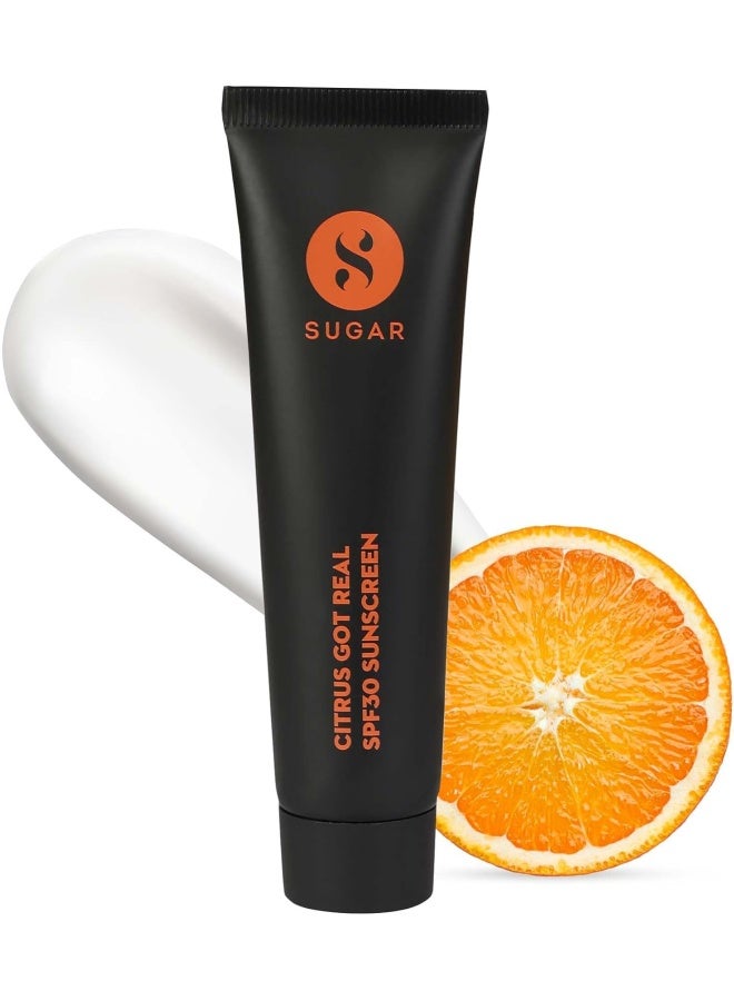 Citrus Got Real Sunscreen For All Skin Types Spf30 | No White Cast | UVA/B & Blue Light Protection | Enriched With Vitamin C - 30G