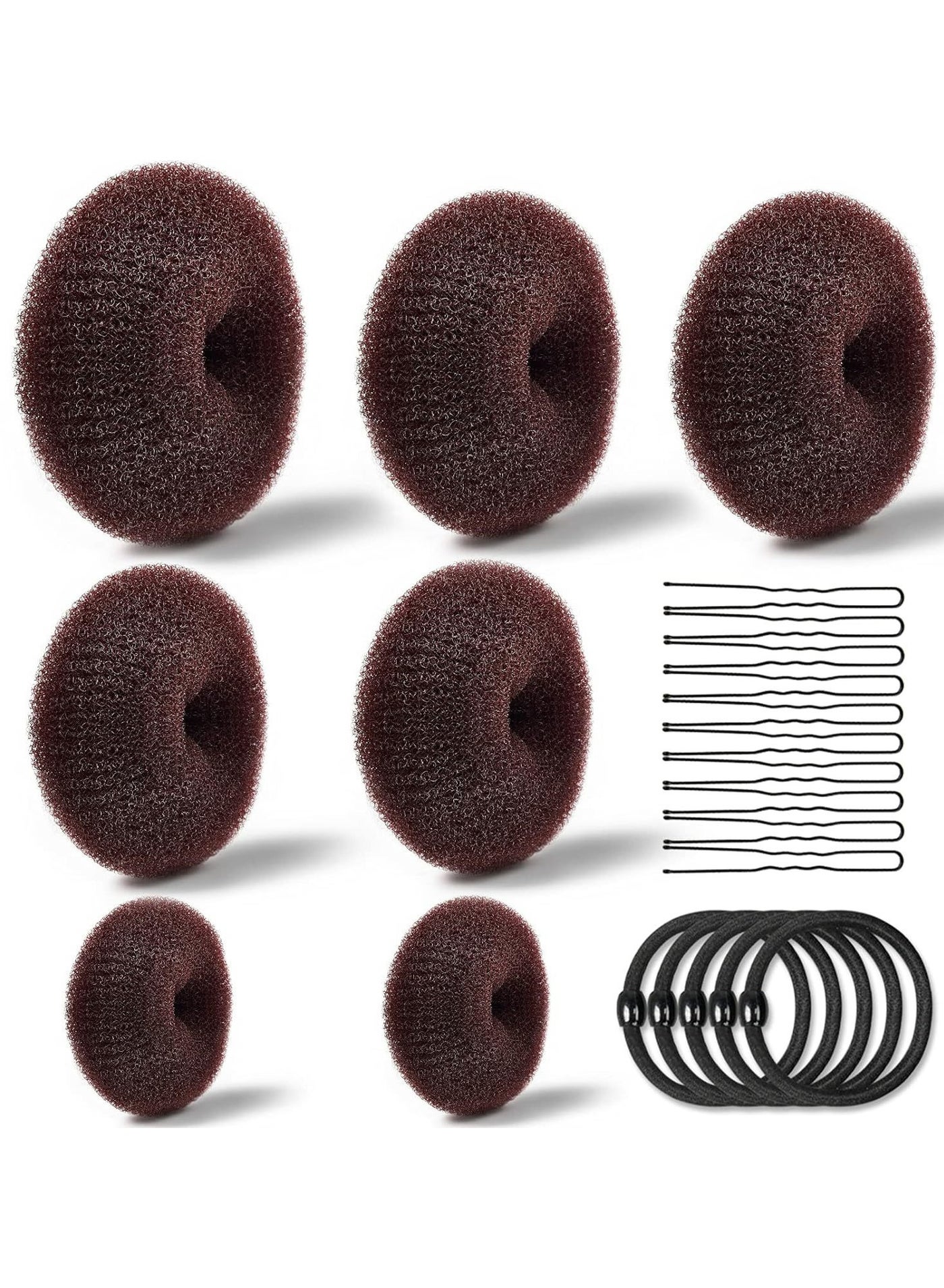 ORiTi Hair Bun Maker , Ring Style Bun Maker Set with Hair Bun Maker (Brown)
