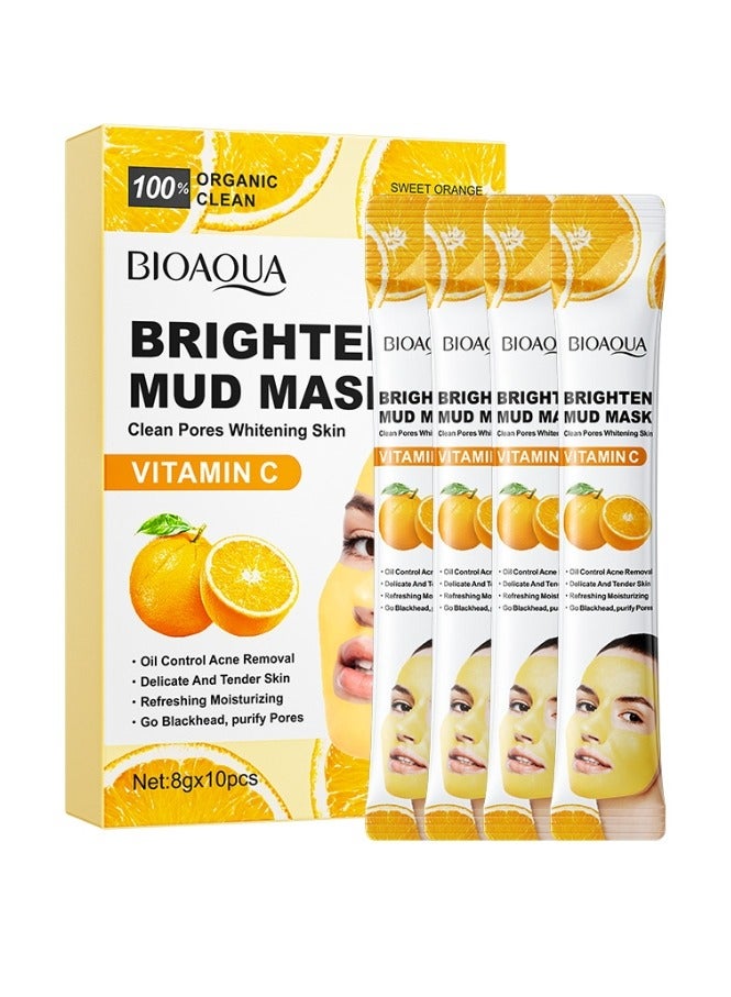 10 Pcs Vitamin C Faisal Mask Mud Clean Pores Whitening Skin