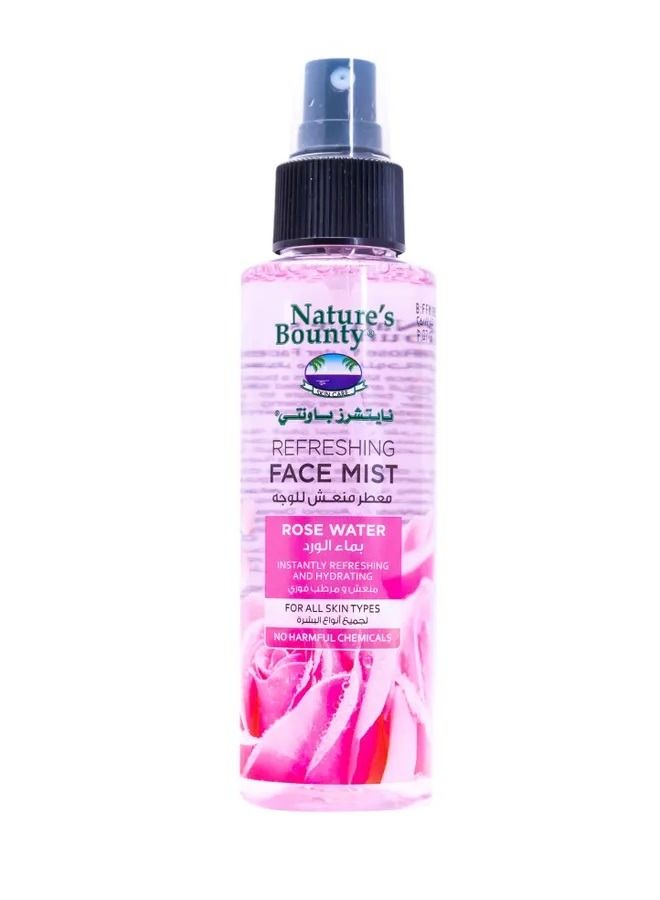 NATURE'S BOUNTY Refreshing Rose Water Face Mist – Non-Sticky, Soothing & Cooling Spray for All Skin Types