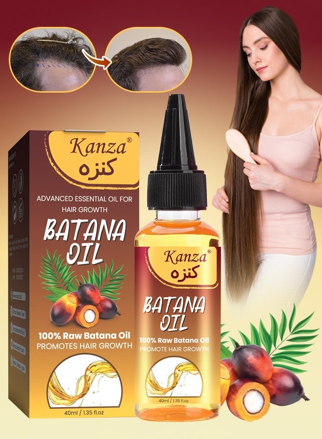 Natural Batana Oil for Hair Care Hair Conditioner Oil for Thin Hair Repair Damaged Hair Nourishes Thin Hair Scalp Skin and Loss Hair Growth Fit for All Hair Types Raw Batana Oil 40ml