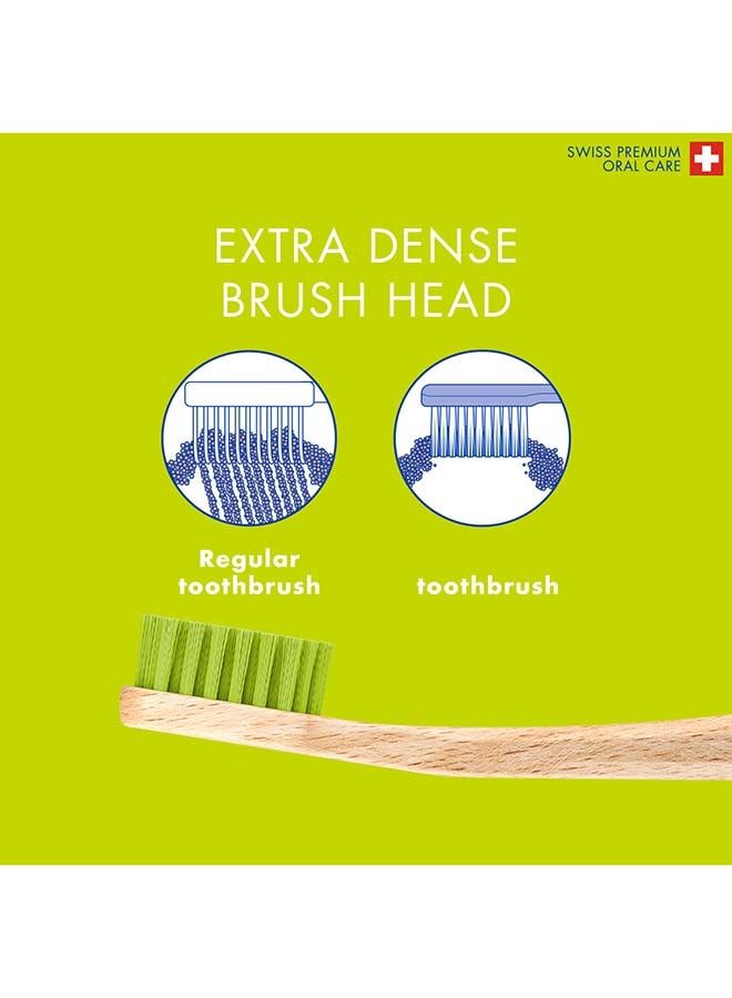 Cs Wood Ultra-Soft Toothbrush I 4440 Curen® Bristles For Healthier Teeth & Gums I Sustainable Beech Wood Handle I Gentle Cleaning For Adults, Single Pack - Assorted - image 3