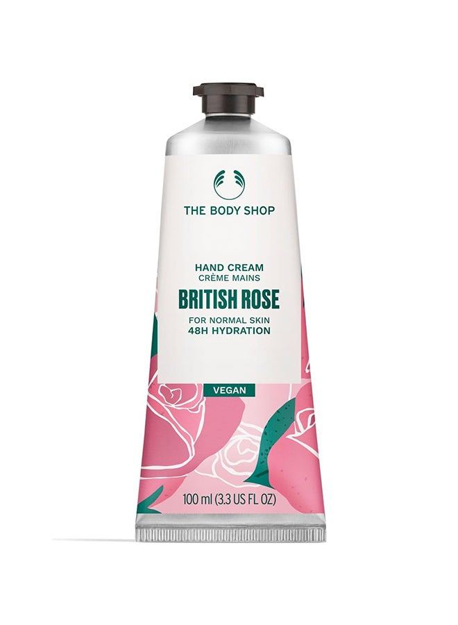 British Rose Hand Cream – Nourishing Gel-Cream for Soft, Smooth Hands | 48Hr Hydration, Fast-Absorbing, Non-Greasy Moisturizer, 100ml