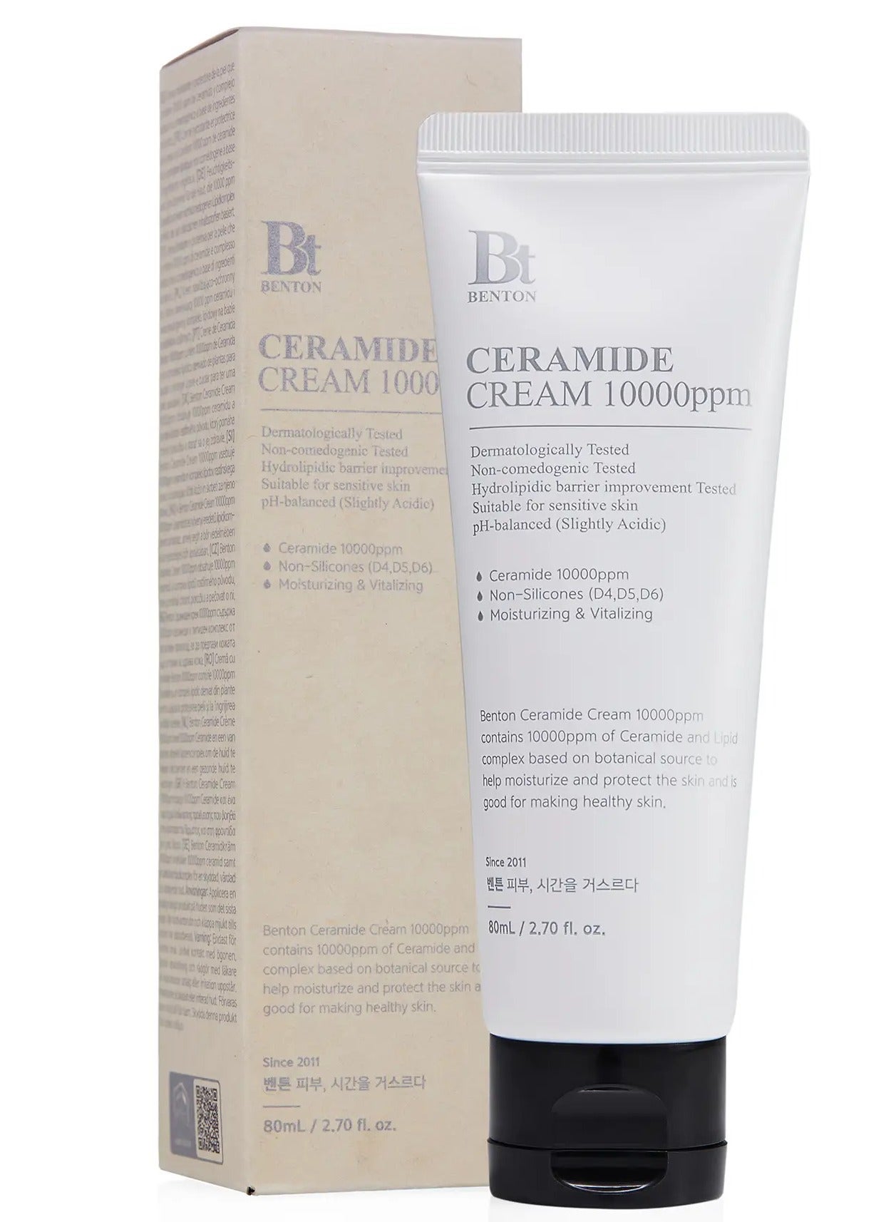 Ceramide Cream 10000Ppm – Vegan Nourishing And Hydrating Moisturizer For Dry And Sensitive Skin, 2.7Oz