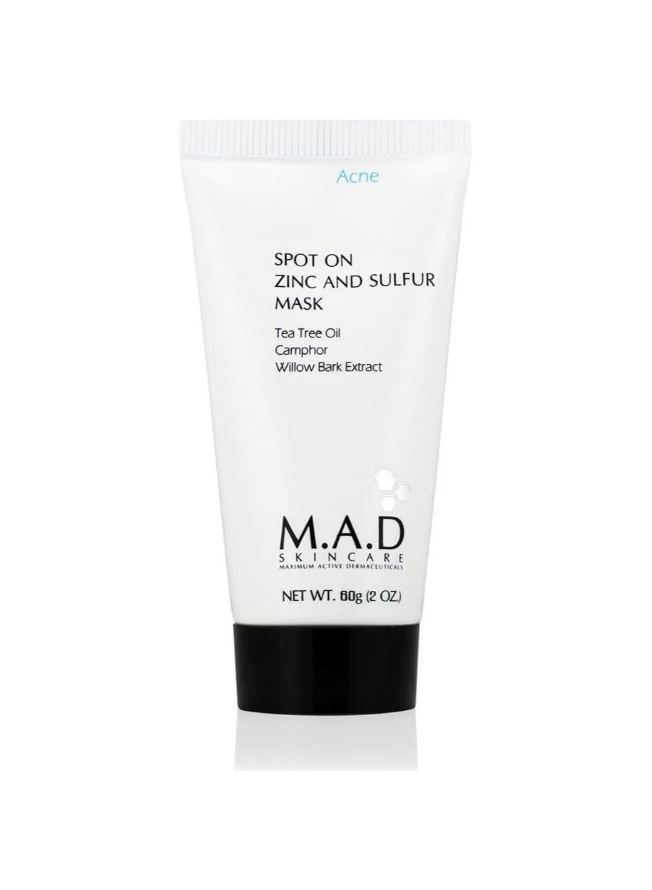 Skincare Spot On Zinc And Sulfur Mask - For Acne Prone Skin 2 oz.