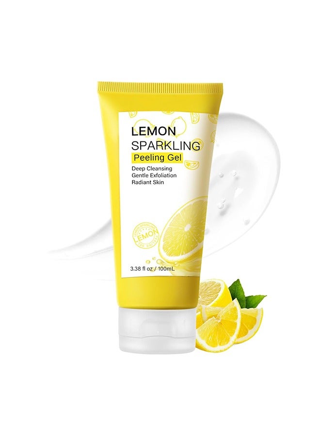 Lemon Sparkling Peeling Gel, Deep Cleansing Face Exfoliator, Brightening Facial Scrub Gel 100ML