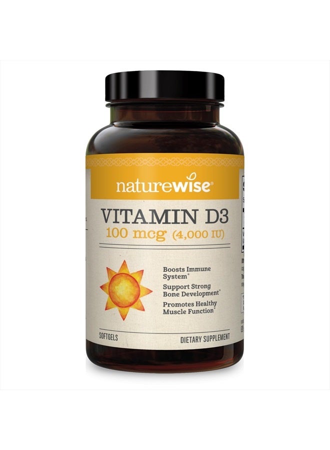 Vitamin D3 4000iu (100 mcg) Healthy Muscle Function, and Immune Support, Non-GMO, Gluten Free in Cold-Pressed Olive Oil, Packaging Vary (Mini Softgel), 360 Count