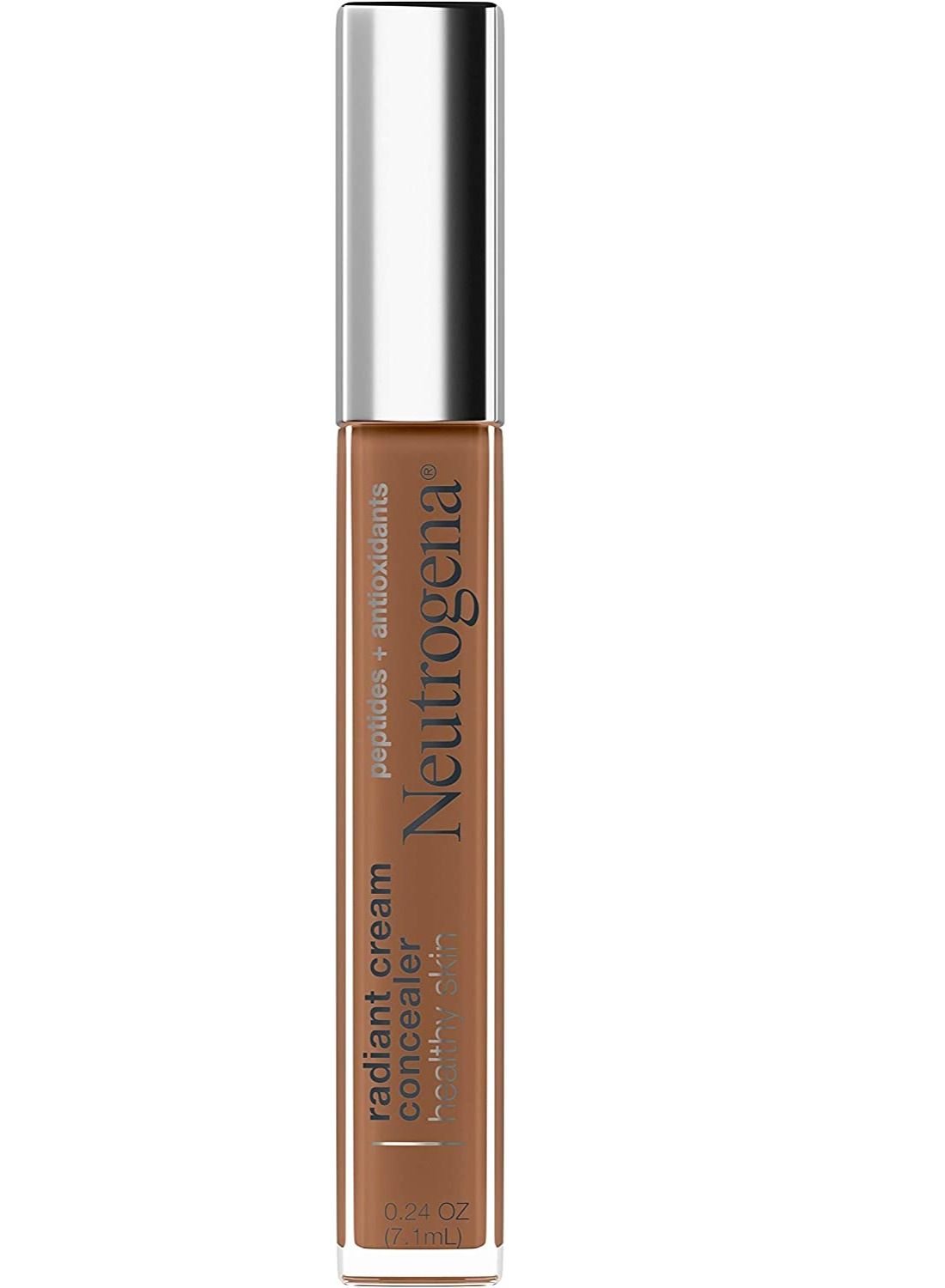 Neutrogena Healthy Skin Radiant Brightening Cream Concealer with Peptides & Vitamin E Antioxidant, Lightweight Perfecting Concealer Cream, Non-Comedogenic, Chai Deep 01 with warm undertones, 0.24 oz