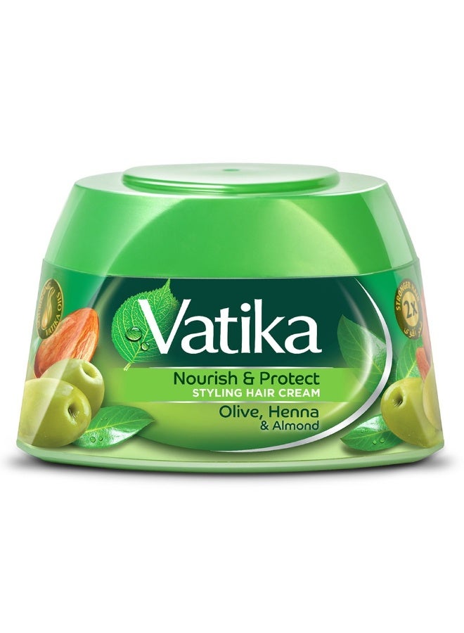 Vatika Nourish & Protect Styling Hair Cream With Olive, Henna & Almond 210ml