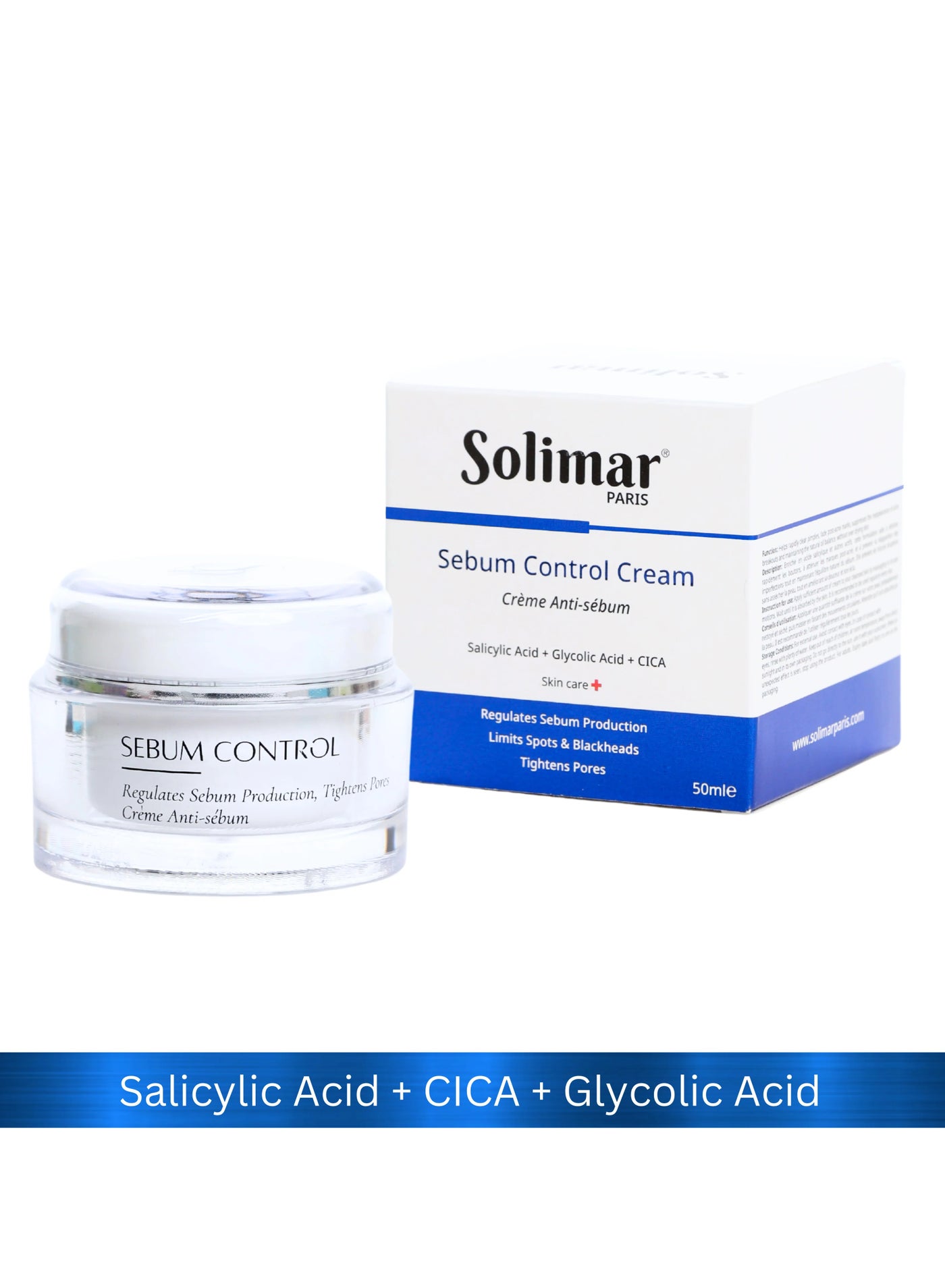 Solimar Paris Sebum Control Cream – Mattifying & Oil-Free Formula, 50ml