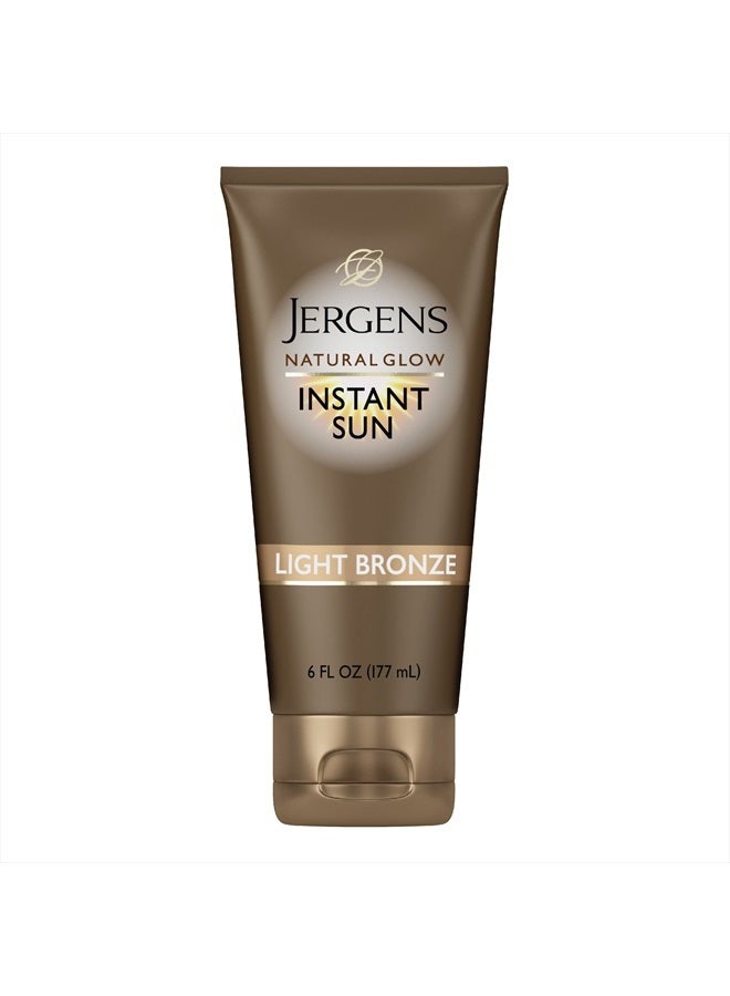 Natural Glow Instant Sun Self Tanner Moisturizer + Bronzer, Lightweight Sunless Tanner Moisturizer for a Sunkissed Natural Glow, Light Bronze, 6 Ounce