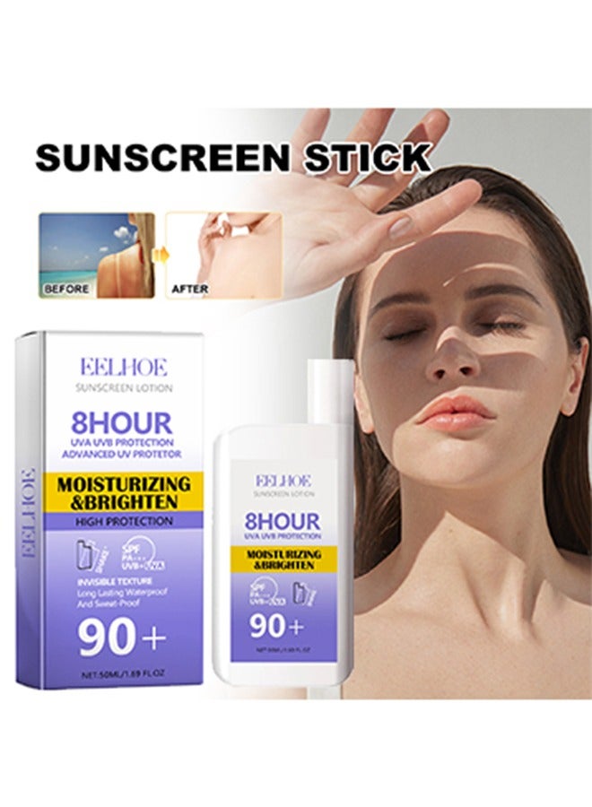 SPF 90+ Sunscreen Lotion-Long Lasting Waterproof And Sweat-Proof UVB+UVA Protection Sunscreen For All Skin 50ml