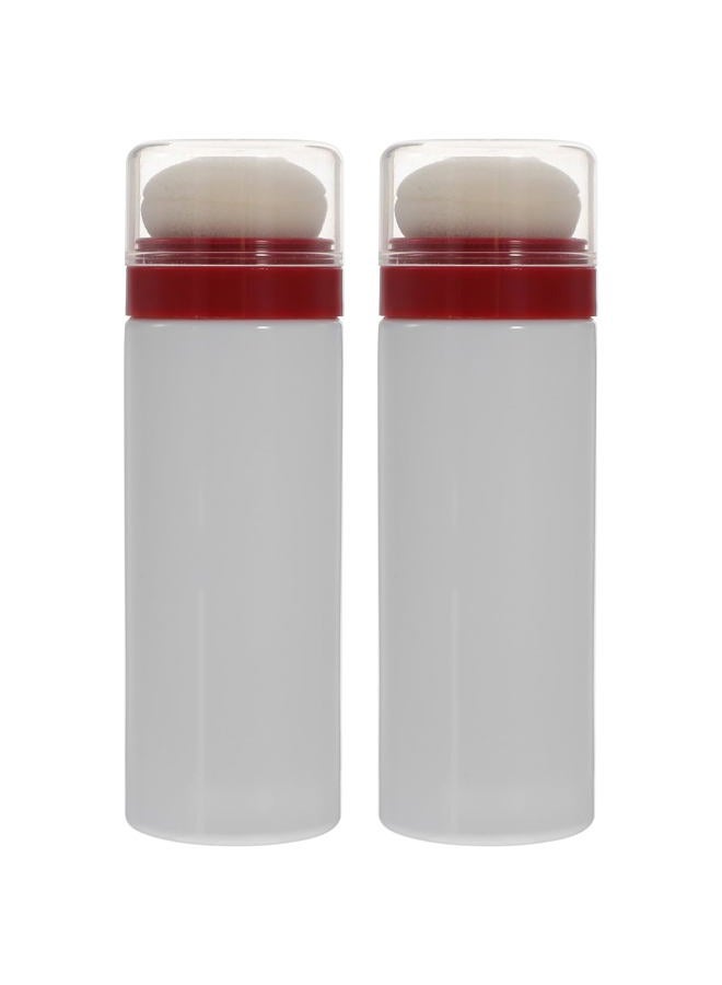 2Pcs Travel Body Powder Jars, Baby Talcum Powder Bottles with Puff, Empty Refillable Baby Loose Powder Containers for Home Outdoor Trips