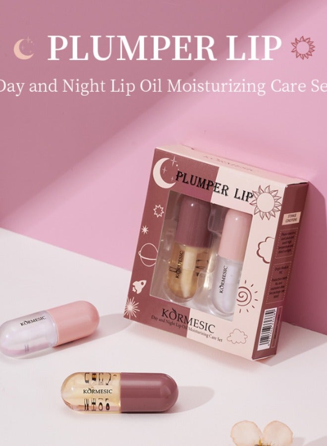 Lip Oil Day and Night Two-piece Lip Care Kit Removes dead skin and leaves lips soft and supple