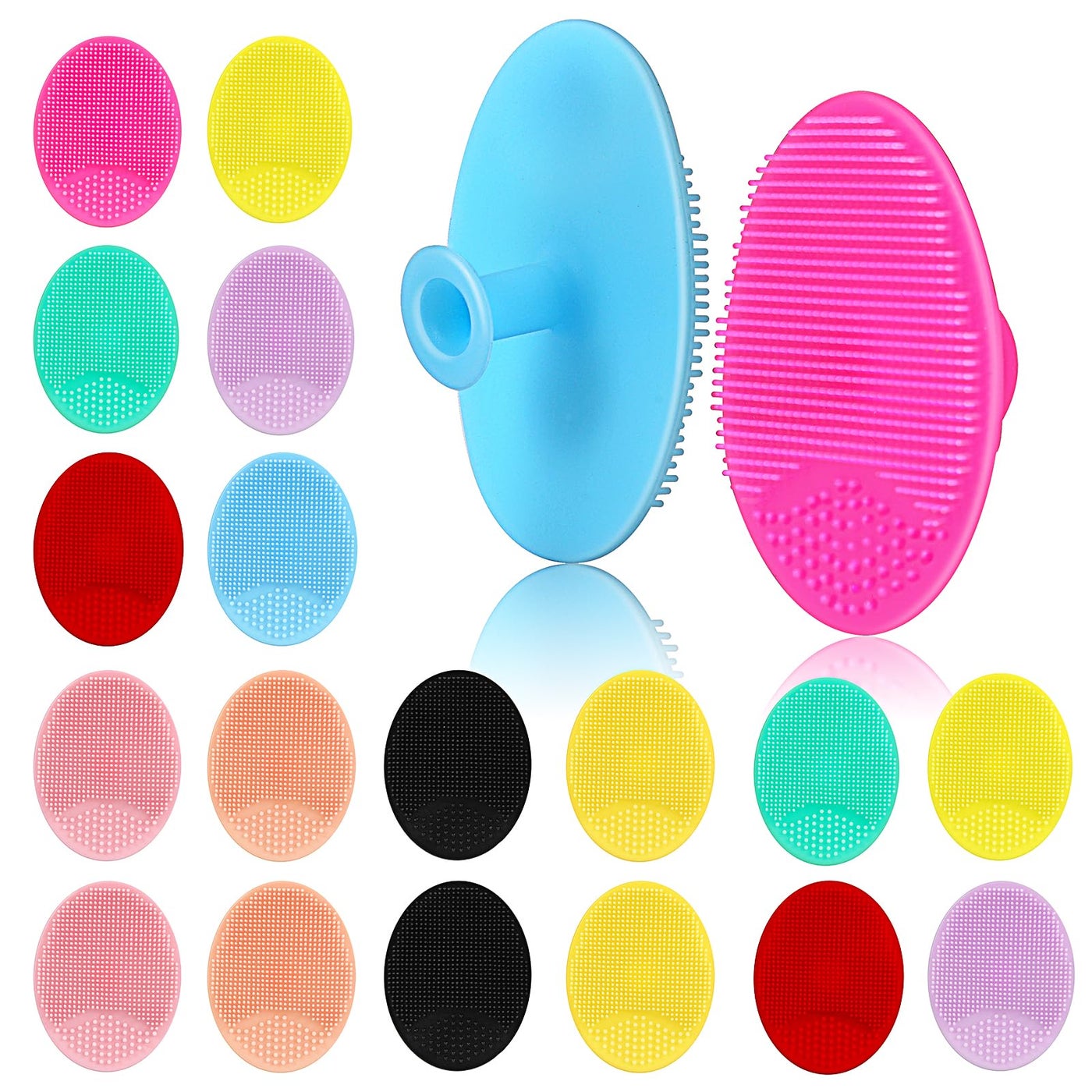 MCIGICM 20PCS Face Scrubber,Silicone Facial Cleansing Brush Face Exfoliator Pads Face Scrub Brush for Skin Facial Scrubber Facial Cleanser Brush