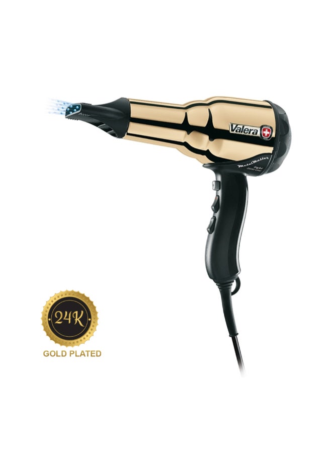 Hair Dryer Swiss Metal-Master GOLD PLATED, 2000 W, 6 Temperature settings, Cool air button, diffuser, DC motor, Cable 3m Cord - 584.01/I Gold - image 2
