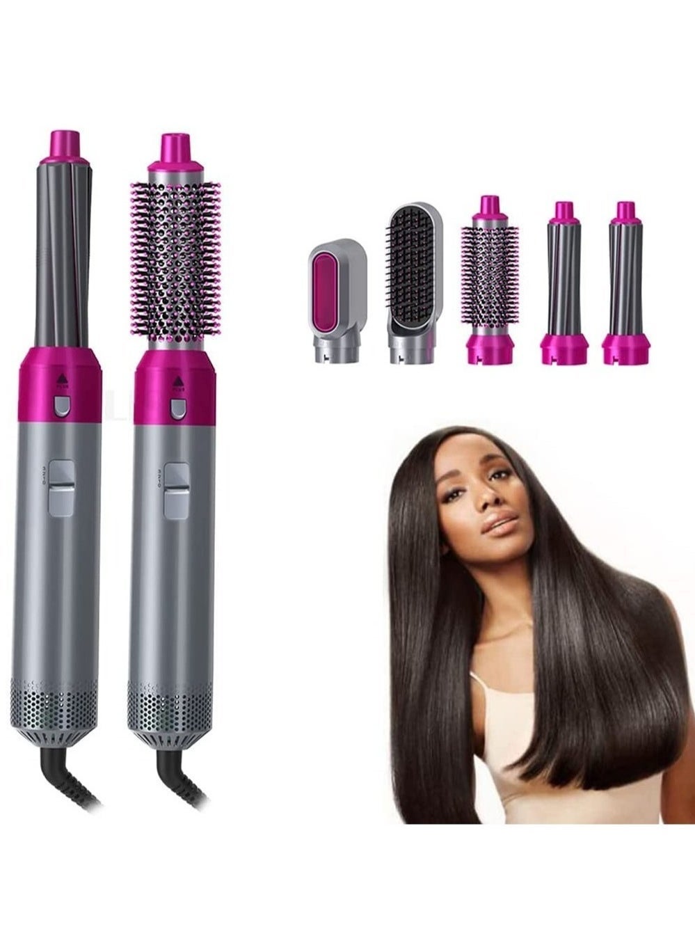 Airwrap Styler 5 in 1 Hair Dryer Hot Air Brush Styler Negative ​Ion Hair Straightener Volumizer Hair Curler Hot Air Wrap Comb Brush