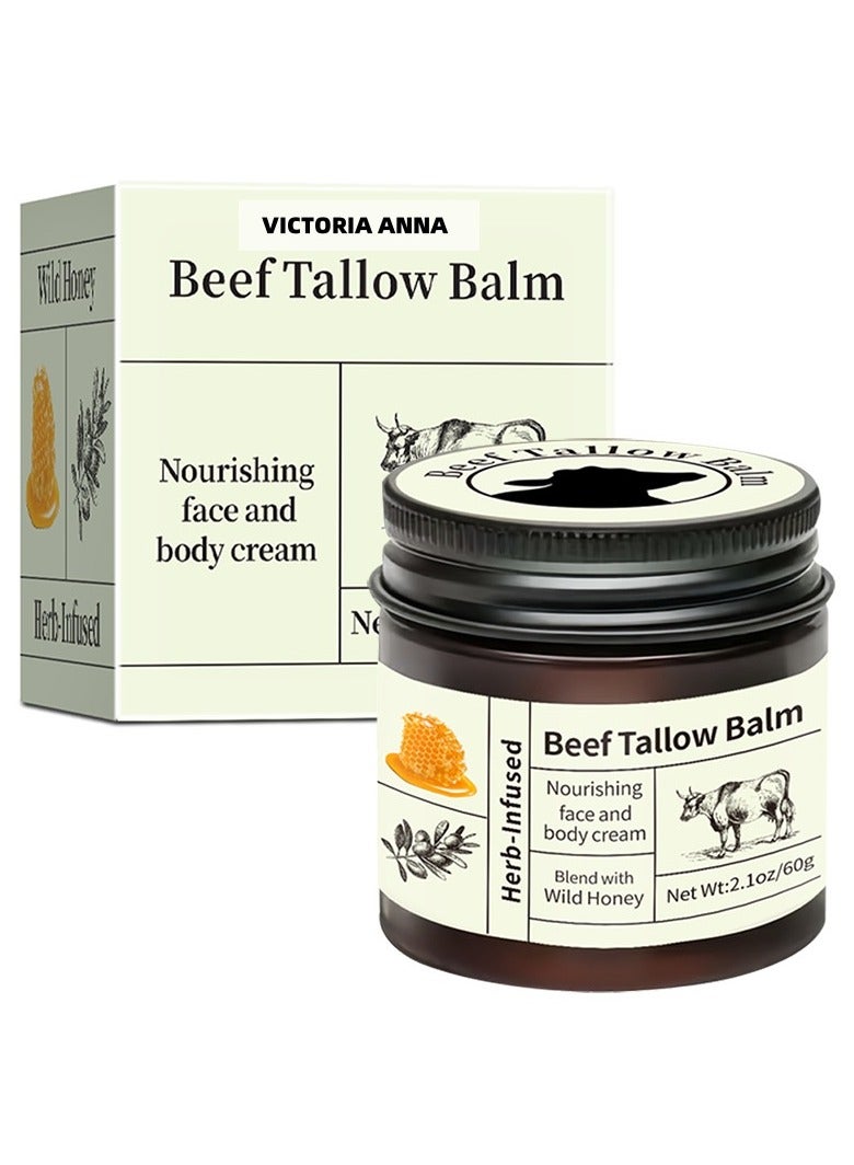 Beef tallow balm fat moisturizing cream, deep nourishment, long-lasting water retention, suitable for any skin type, can be used for the whole body