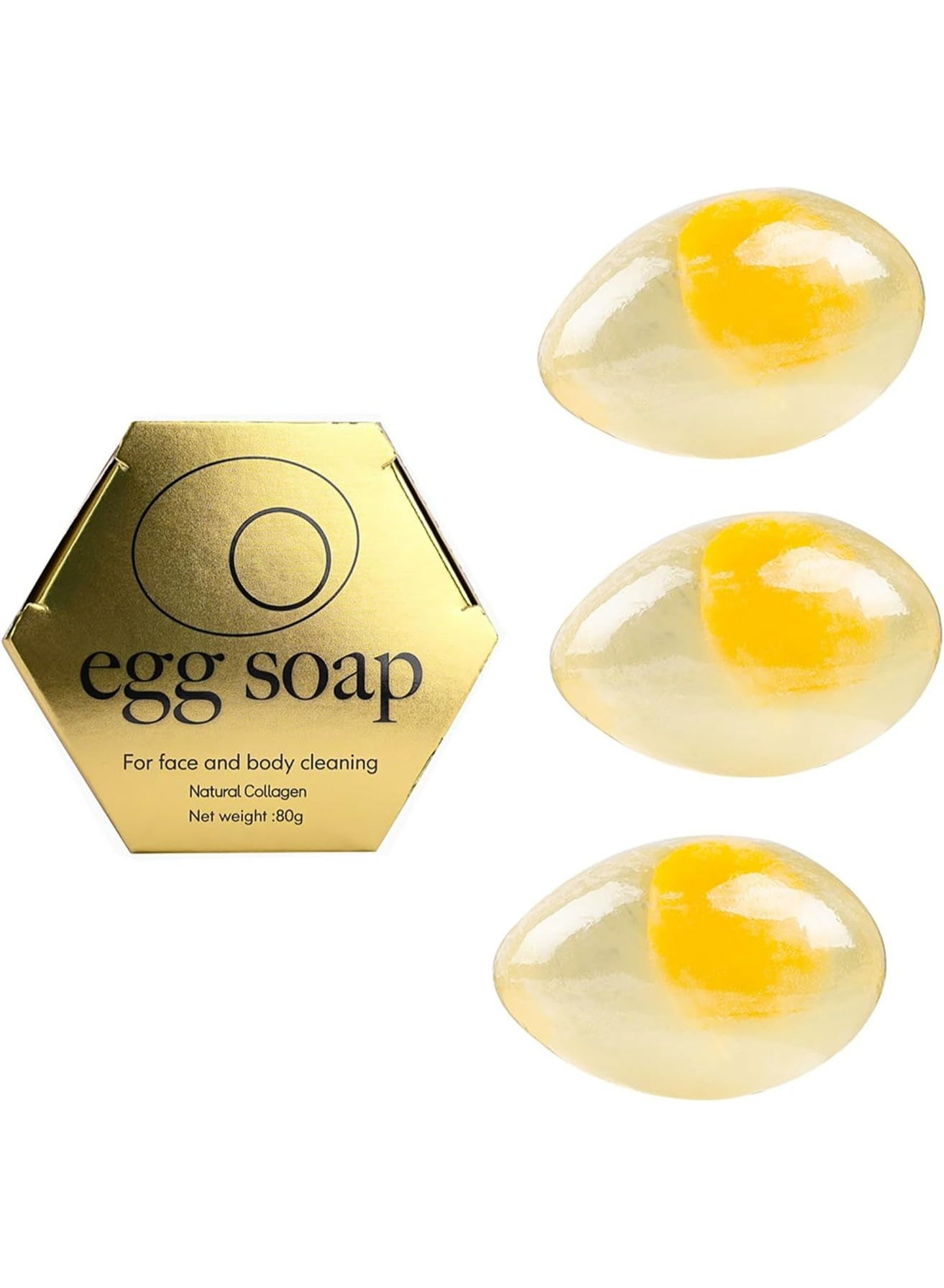 Egg Soap For Face And Body Cleaning Natural Collagen 80g