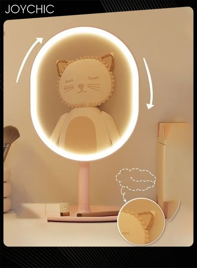 Women LED Makeup Mirror Vanity Mirror With 3 Light Modes Touch Control Portable Stand and Compact Mirror Vanity Cosmetic Mirror