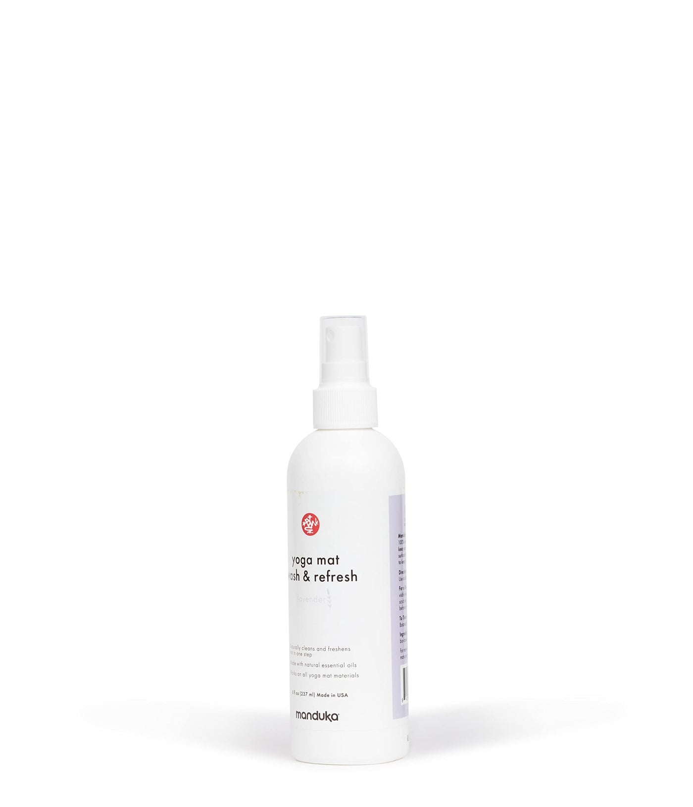 Manduka Yoga Mat Wash and Refresh â€“ 100% Natural Essential Oil Yoga Mat Cleaning Spray, Fitness Equipment and Gym Accessories Cleaner, Non-irritating, Pet Friendly | Lavender Scent, 4 oz